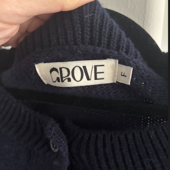 Grove Knit Cropped Cardigan in Navy - Picture 3 of 6